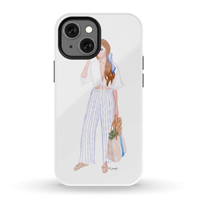 iPhone 13 mini StrongFit Market Girl - Red by Natasha Joseph Illustrations 