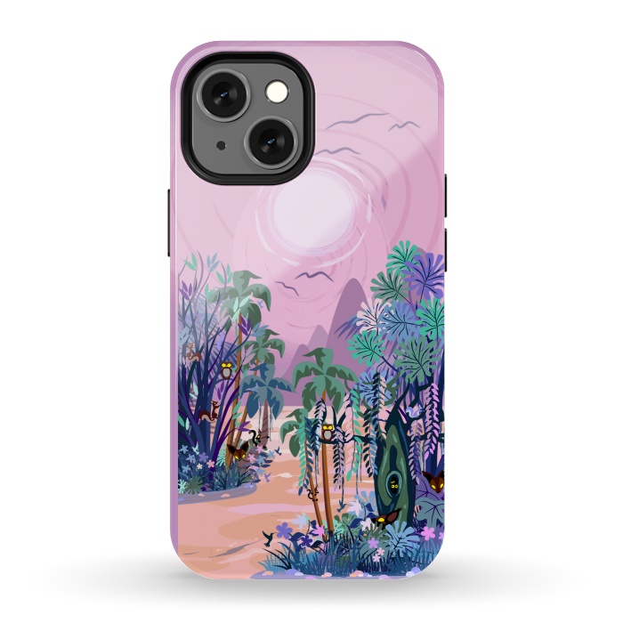 iPhone 13 mini StrongFit The Eyes of the Enchanted Misty Forest by BluedarkArt