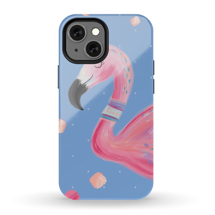 iPhone 13 mini StrongFit Fancy Flamingo by Noonday Design