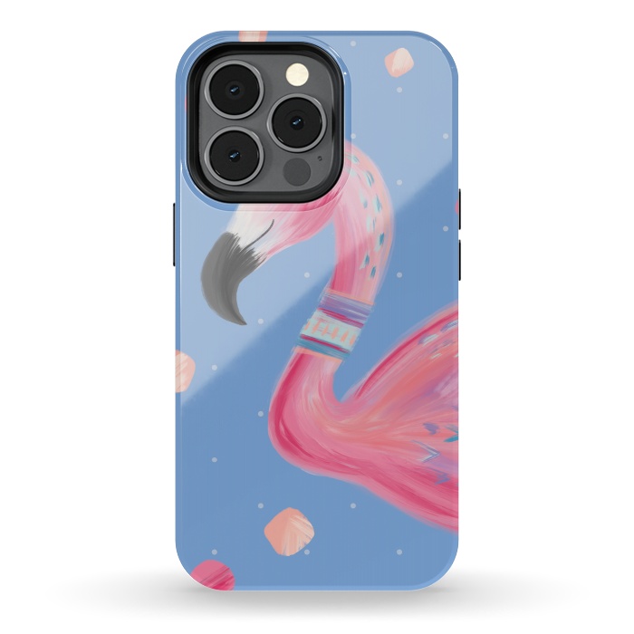 iPhone 13 pro StrongFit Fancy Flamingo by Noonday Design