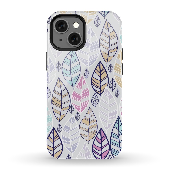 iPhone 13 mini StrongFit colored feathers by Rose Halsey