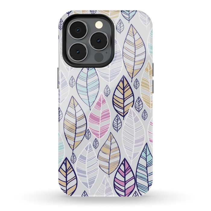 iPhone 13 pro StrongFit colored feathers by Rose Halsey