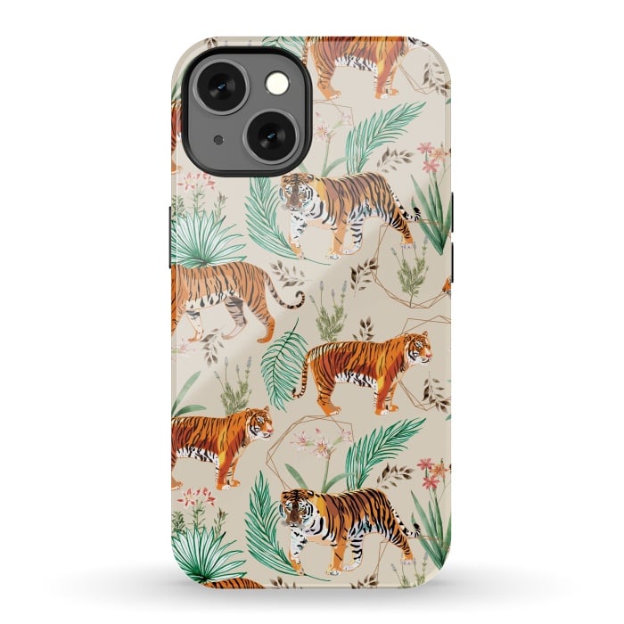 iPhone 13 StrongFit Tropical and Tigers by Uma Prabhakar Gokhale