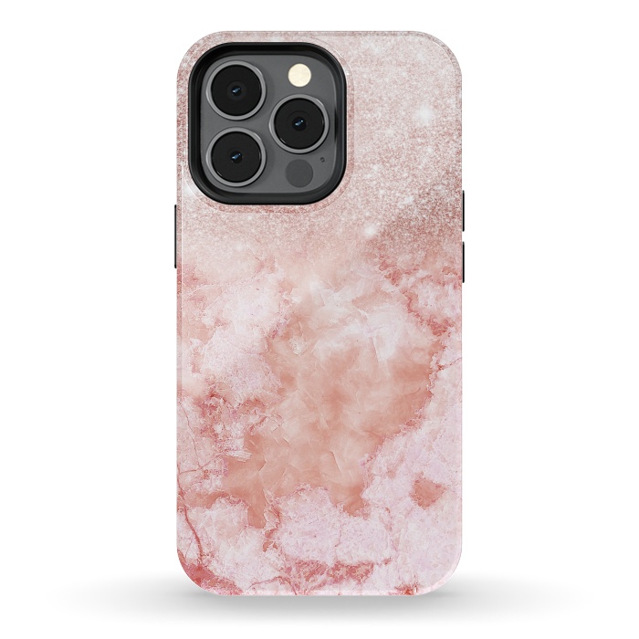 iPhone 13 pro StrongFit Glitter on Blush Agate by  Utart