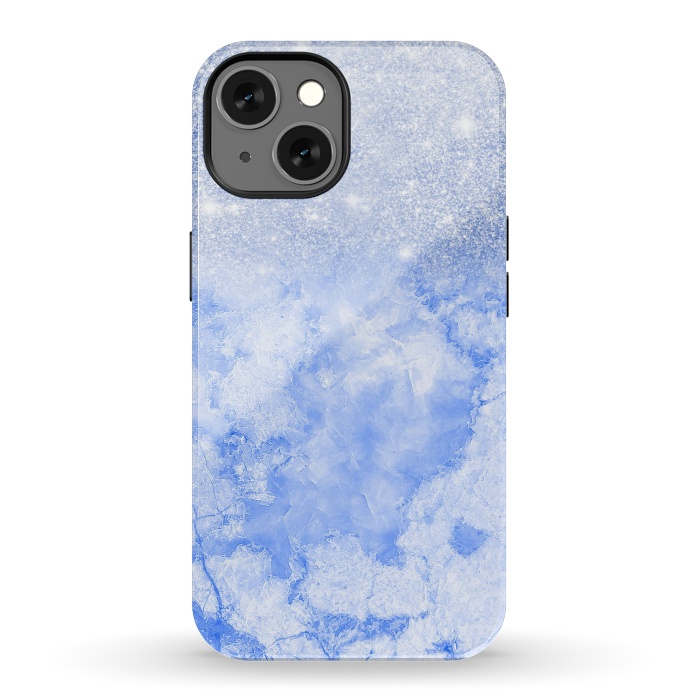 iPhone 13 StrongFit Glitter on Sky Blue Agate by  Utart
