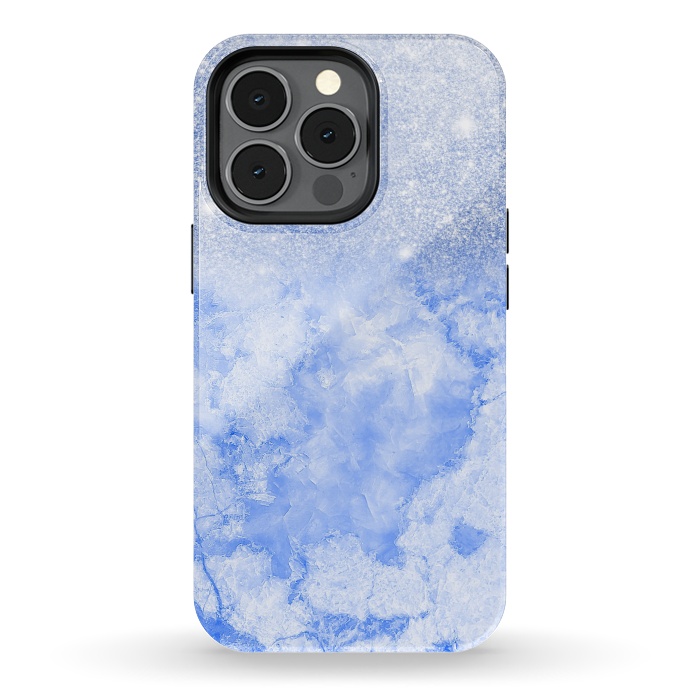 iPhone 13 pro StrongFit Glitter on Sky Blue Agate by  Utart