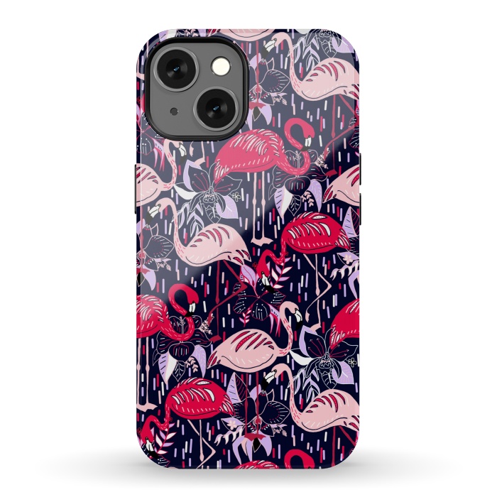 iPhone 13 StrongFit Fantasy Flamingos  by Tigatiga