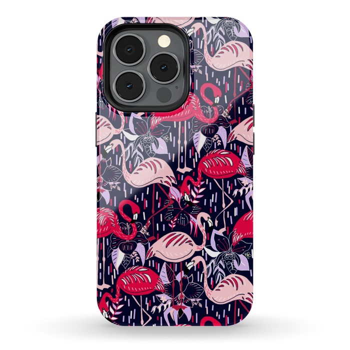 iPhone 13 pro StrongFit Fantasy Flamingos  by Tigatiga