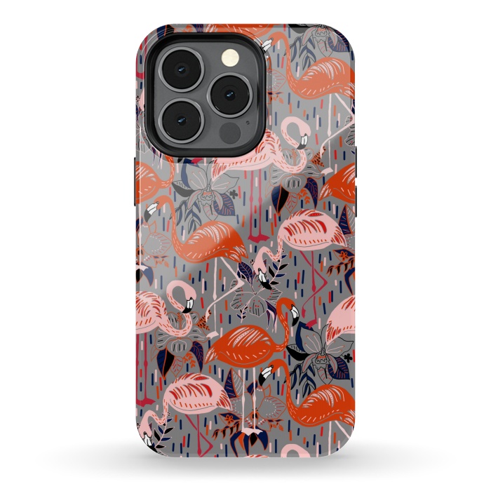 iPhone 13 pro StrongFit Flamingos  by Tigatiga