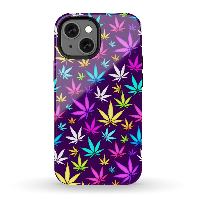 iPhone 13 mini StrongFit Colorful Weed Pattern by Art Design Works