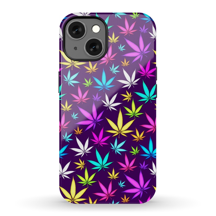 iPhone 13 StrongFit Colorful Weed Pattern by Art Design Works
