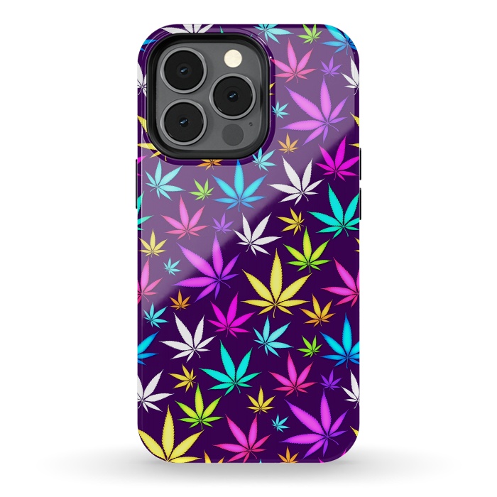 iPhone 13 pro StrongFit Colorful Weed Pattern by Art Design Works
