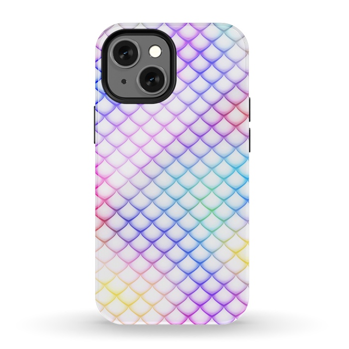iPhone 13 mini StrongFit Colorful Mermaid Scales by Art Design Works