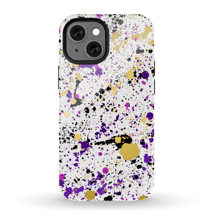 iPhone 13 mini StrongFit Colorful Paint Splatter by Art Design Works