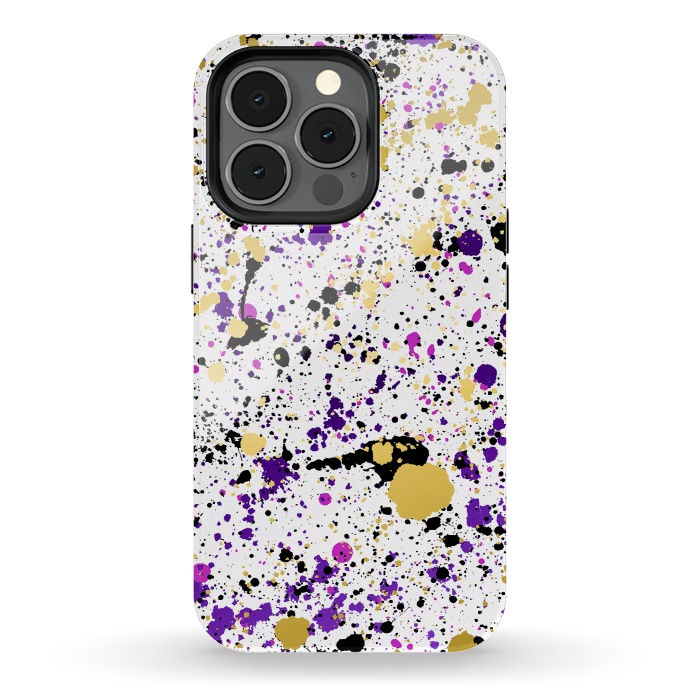 iPhone 13 pro StrongFit Colorful Paint Splatter by Art Design Works
