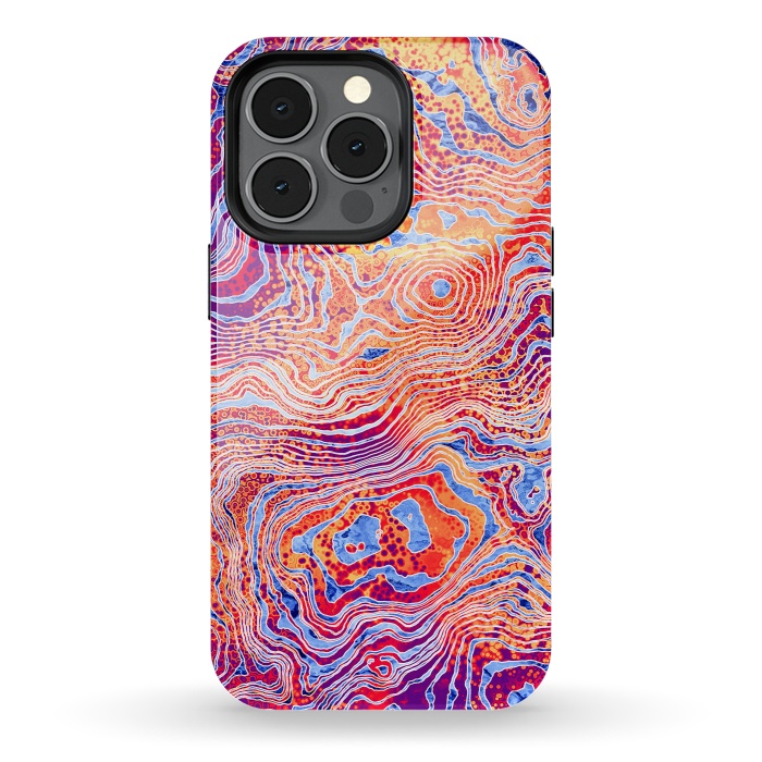 iPhone 13 pro StrongFit  Abstract Colorful Marble II by Art Design Works