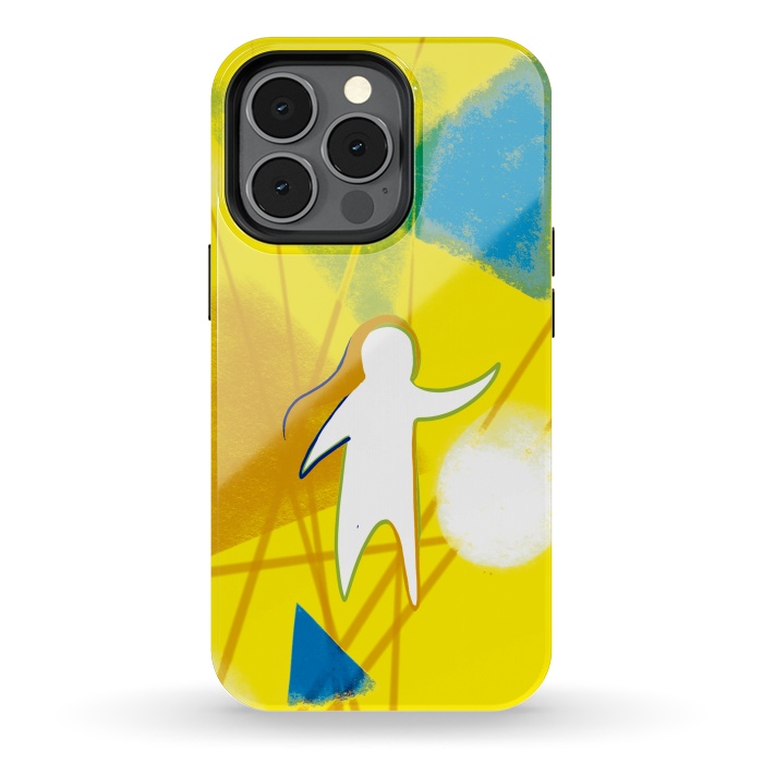 iPhone 13 pro StrongFit Yellow Geometric by Eva Fandiño