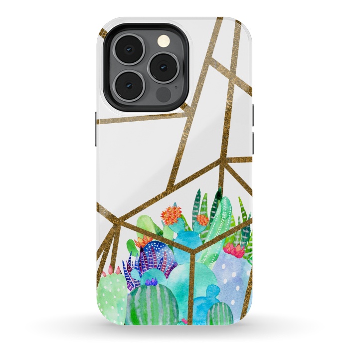iPhone 13 pro StrongFit Cactus Earth Terrarium  by Amaya Brydon