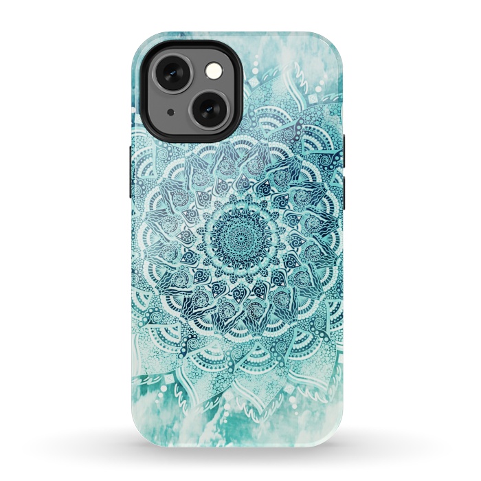 iPhone 13 mini StrongFit Mandala turquoise by Jms