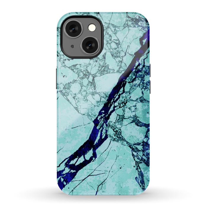 iPhone 13 StrongFit Turquoise blue marble by Oana 