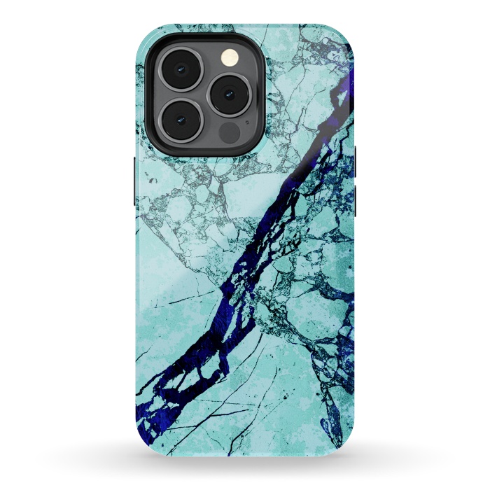 iPhone 13 pro StrongFit Turquoise blue marble by Oana 