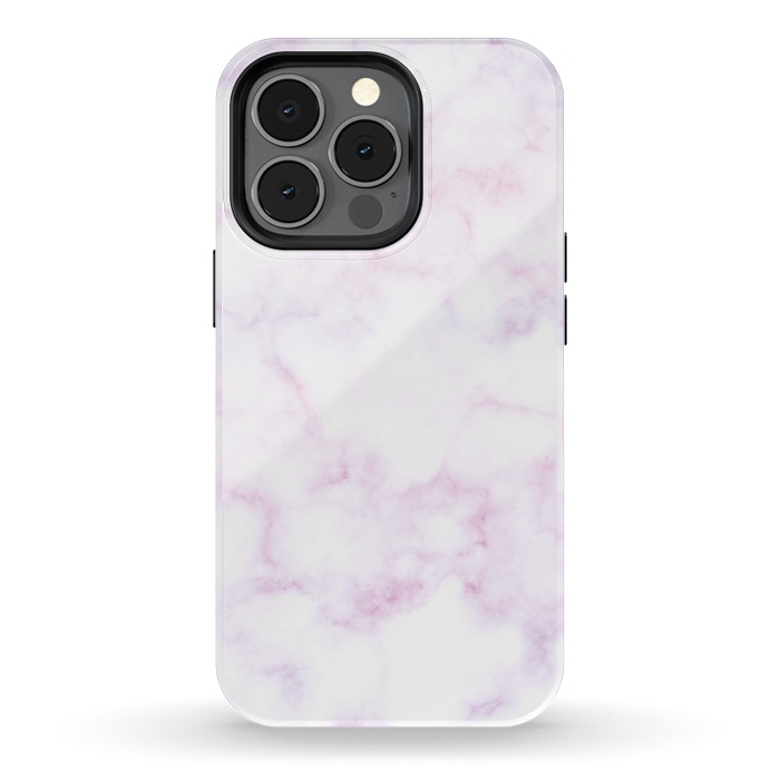 iPhone 13 pro StrongFit Soft white pink marble by Oana 