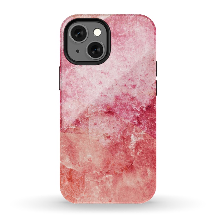 iPhone 13 mini StrongFit Pink peach marble art by Oana 