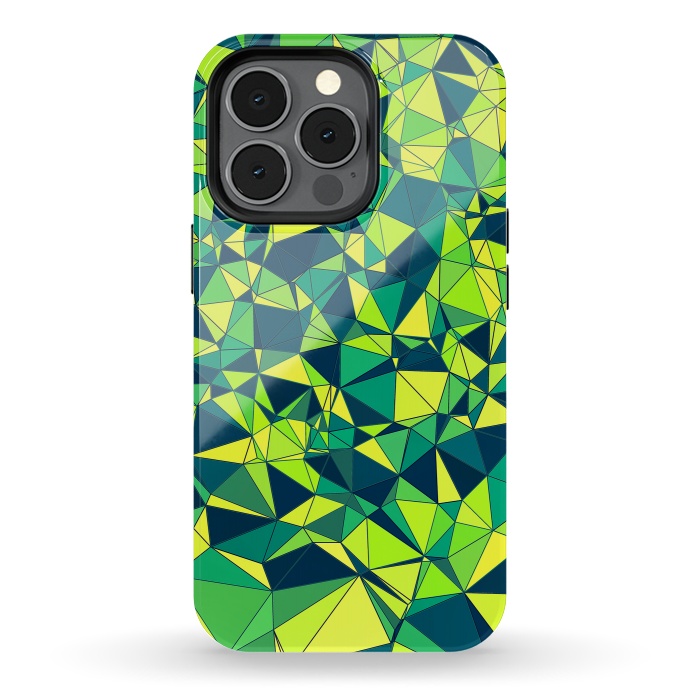 iPhone 13 pro StrongFit Green Low Poly Design by Art Design Works