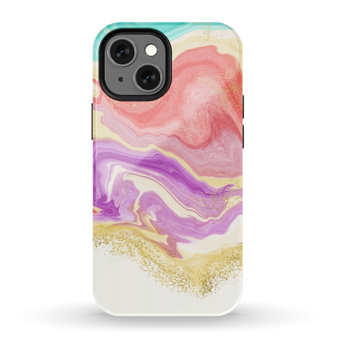 iPhone 13 mini StrongFit Colorful Marble by Noonday Design