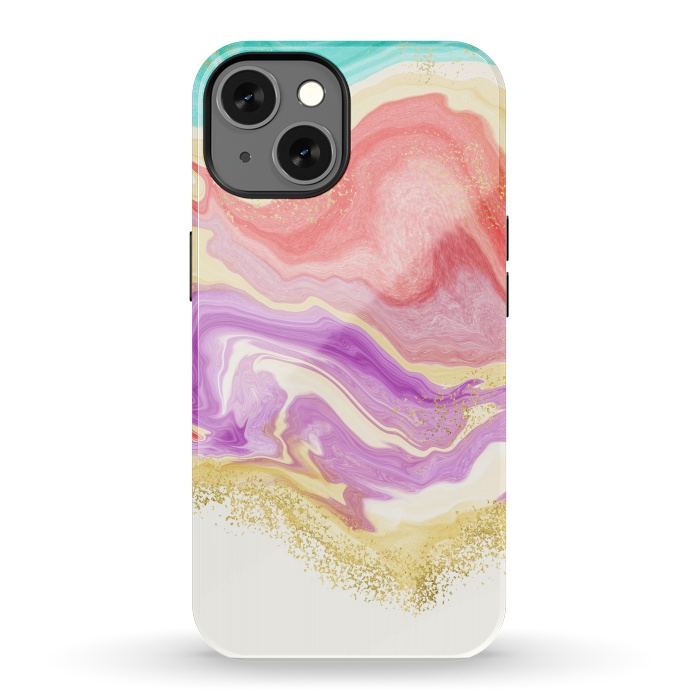 iPhone 13 StrongFit Colorful Marble by Noonday Design
