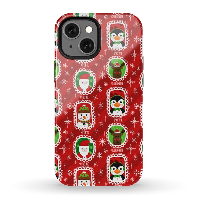 iPhone 13 mini StrongFit Santa and Friends by Noonday Design