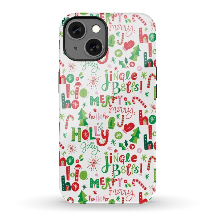 iPhone 13 StrongFit Festive Christmas Lettering by Noonday Design
