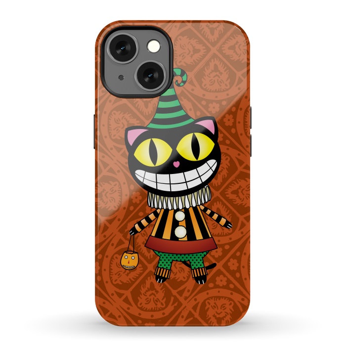 iPhone 13 StrongFit Cassiues Harlequin Cat by Mangulica