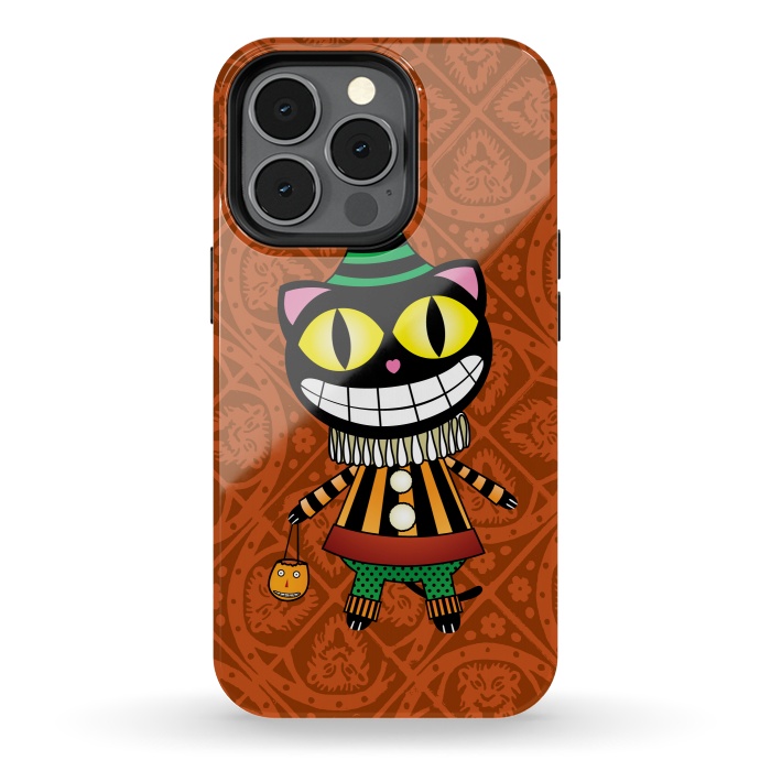 iPhone 13 pro StrongFit Cassiues Harlequin Cat by Mangulica