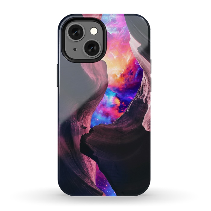 iPhone 13 mini StrongFit Grand Canyon with Colorful Space Collage by Art Design Works