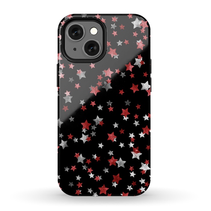 iPhone 13 mini StrongFit Rust copper and silver party stars by Oana 