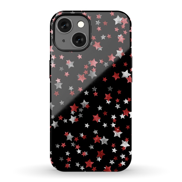 iPhone 13 StrongFit Rust copper and silver party stars by Oana 