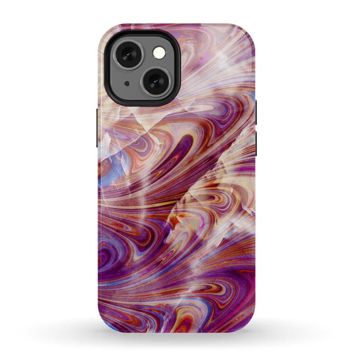 iPhone 13 mini StrongFit purple pink marble art by Oana 