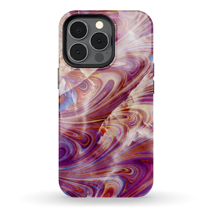 iPhone 13 pro StrongFit purple pink marble art by Oana 