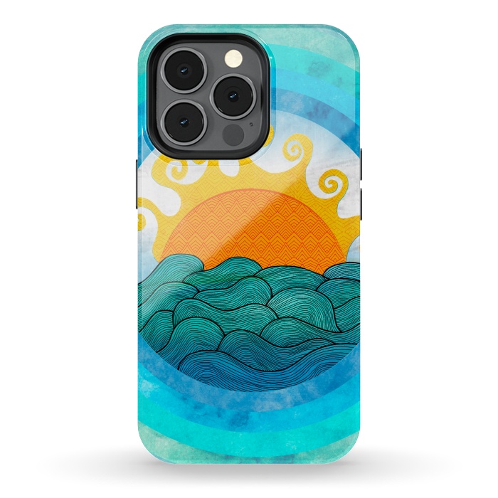 iPhone 13 pro StrongFit Nautical Day by Pom Graphic Design