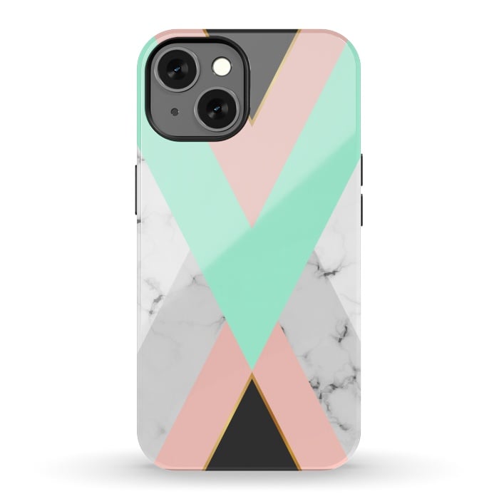 iPhone 13 StrongFit Marbled Aquamarine In Vertical by ArtsCase