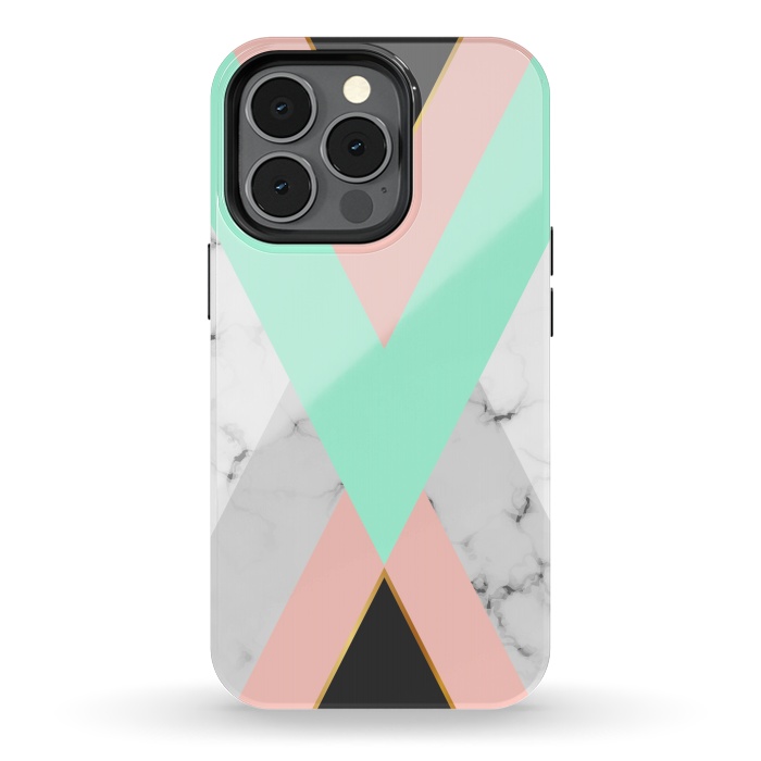 iPhone 13 pro StrongFit Marbled Aquamarine In Vertical by ArtsCase