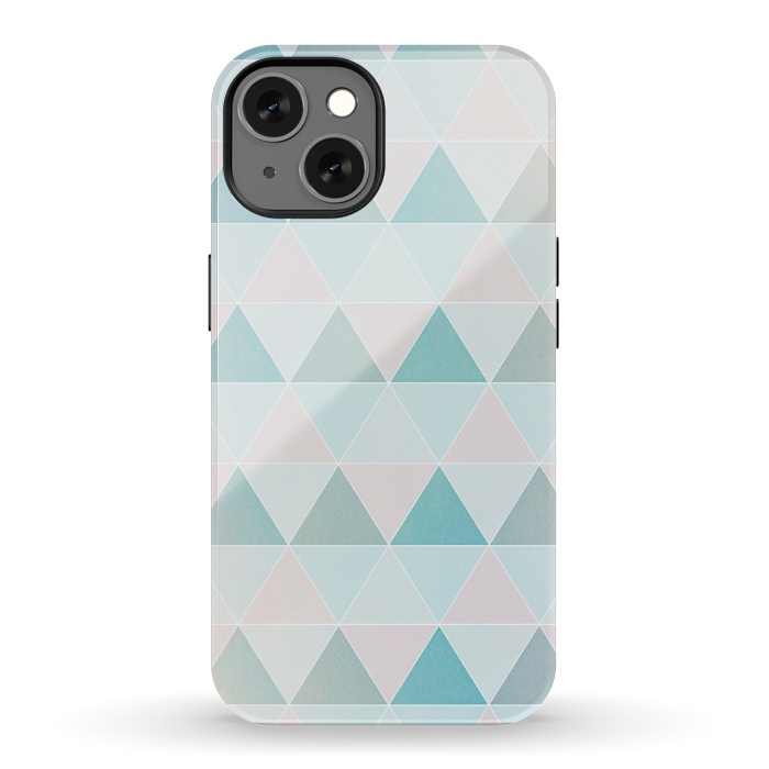 iPhone 13 StrongFit Pink blue Triangles  by Jms