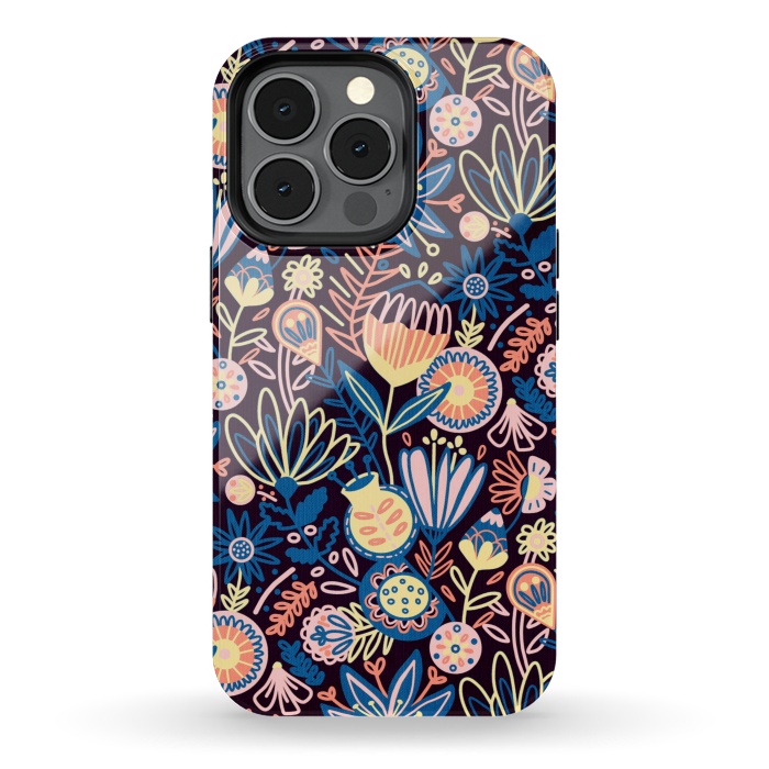 iPhone 13 pro StrongFit Dark Floral  by Tigatiga
