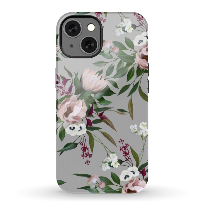 iPhone 13 StrongFit Bouquet With a Protea | Gray by Elzbieta Malyska
