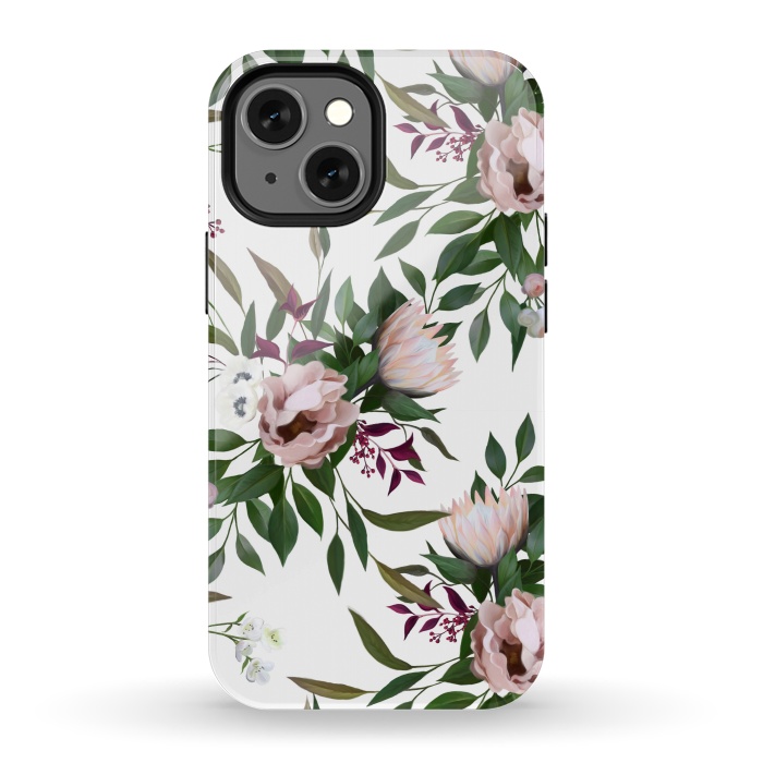 iPhone 13 mini StrongFit Bouquet With a Protea | White by Elzbieta Malyska