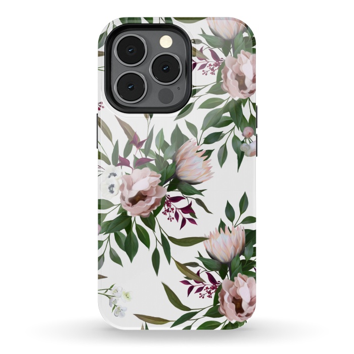 iPhone 13 pro StrongFit Bouquet With a Protea | White by Elzbieta Malyska