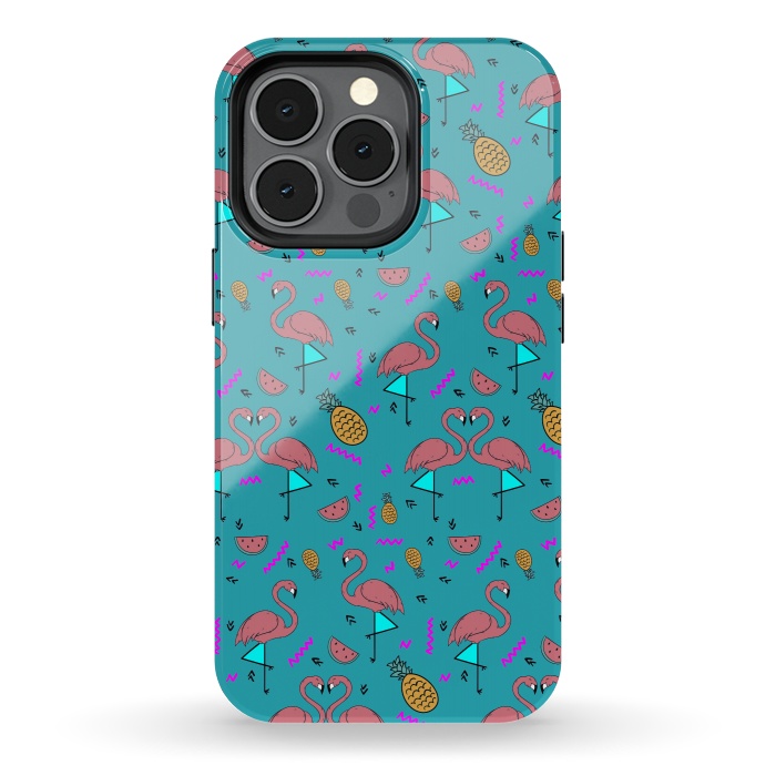iPhone 13 pro StrongFit Flamingos In Fashionable Summer by ArtsCase