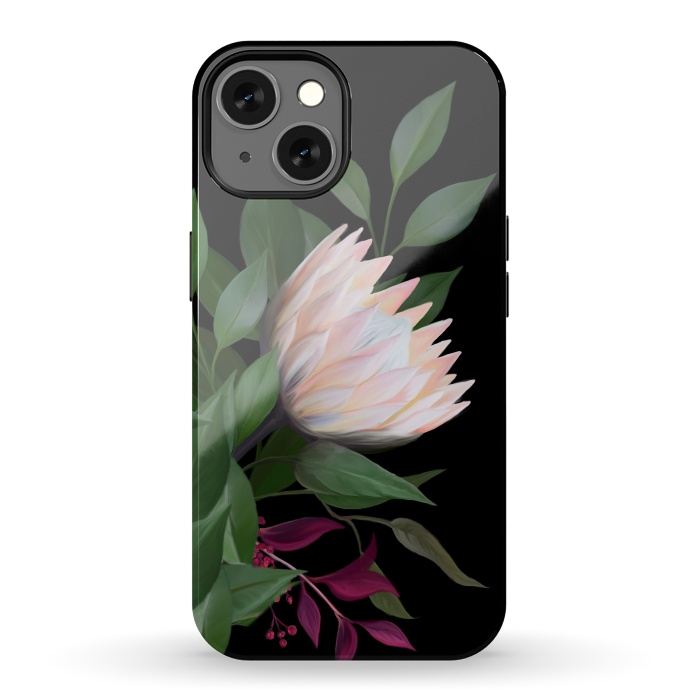 iPhone 13 StrongFit Painted Protea by Elzbieta Malyska