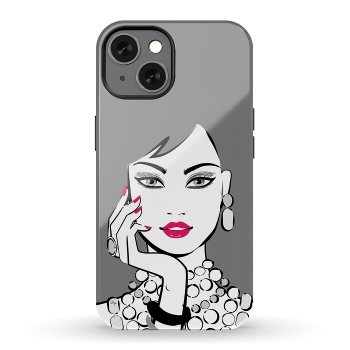 iPhone 13 StrongFit Elegant Gray Lady by Martina